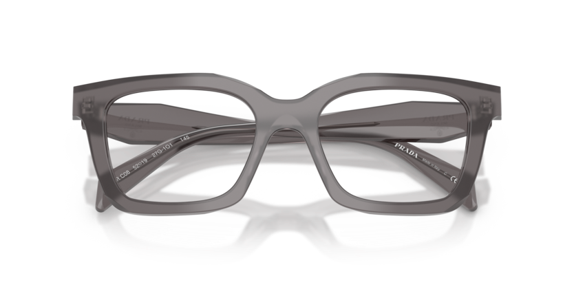 PRADA PLASTIC TRANSPARENT GREY IRREGULAR FULL FRAME