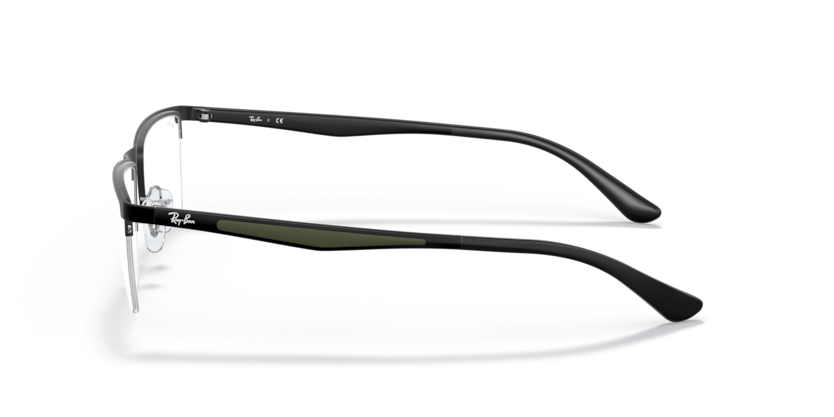 RAYBAN METAL BLACK SEMI RIM RECTANGLE FRAME
