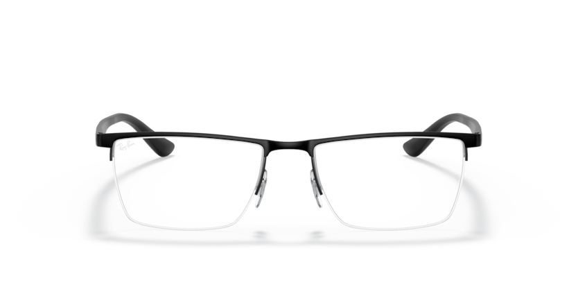 RAYBAN METAL BLACK SEMI RIM RECTANGLE FRAME