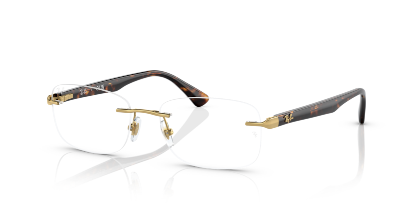 RAYBAN METAL HAVANA SQUARE RIMLESS FRAME