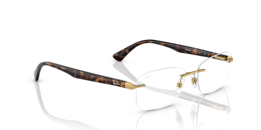 RAYBAN METAL HAVANA SQUARE RIMLESS FRAME