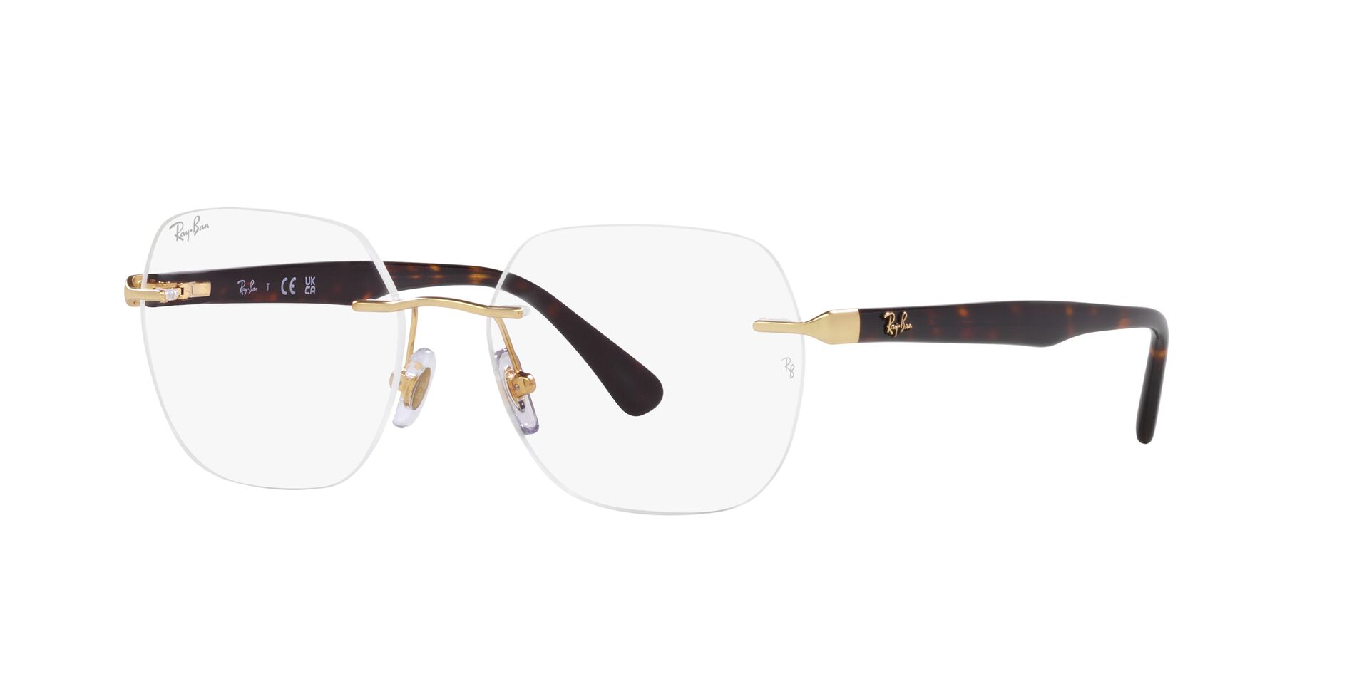 RAYBAN METAL OVAL GOLD RIMLESS FRAME
