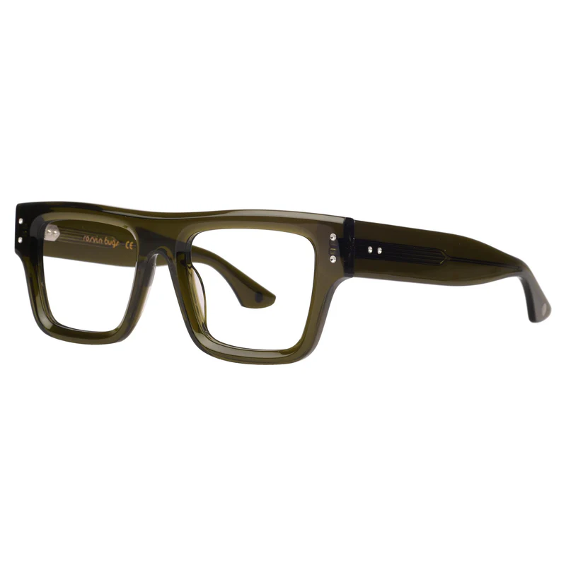 ROSVIN BUGS PLASTIC OLIVE GREEN SQUARE FULL FRAME