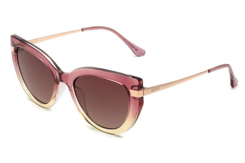 SCOTT PLASTIC CATEYE PINK PLASTIC FULL SUNGLASS