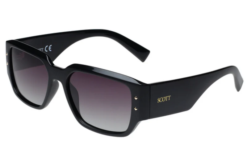 SCOTT PLASTIC BLACK SQUARE FULL SUNGLASS