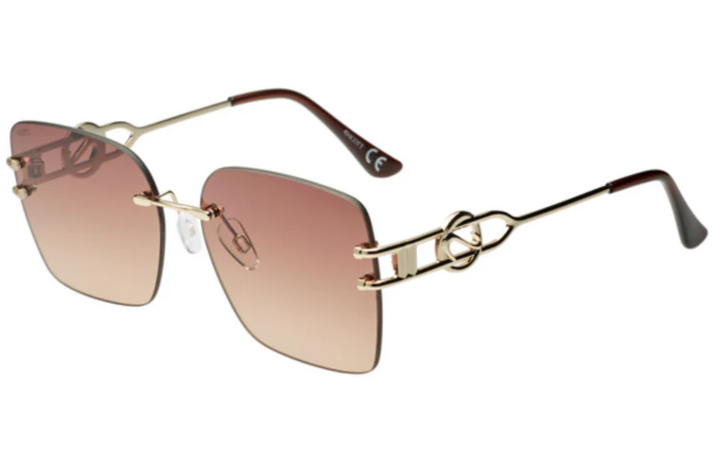 SCOTT METAL GOLD SQUARE RIMLESS SUNGLASS
