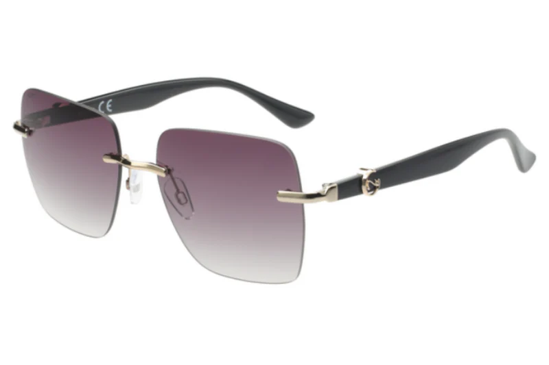 SCOTT METAL BLACK SQUARE RIMLESS SUNGLASS