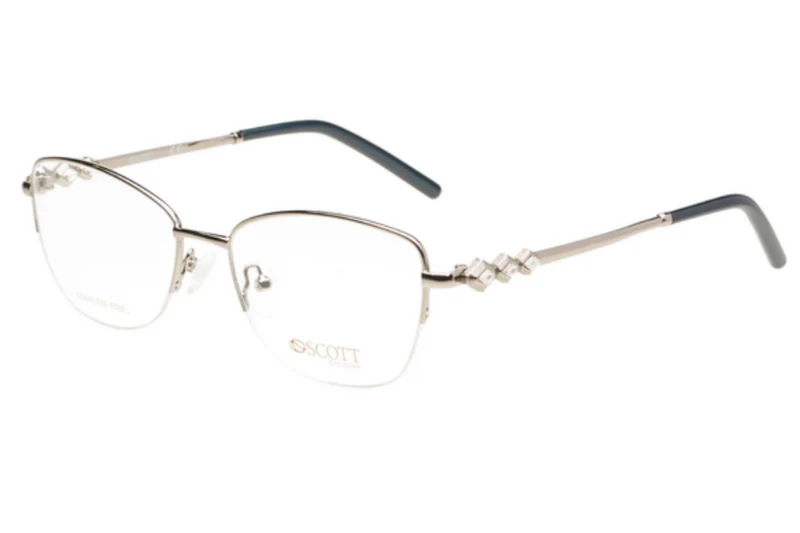 SCOTT METAL SILVER CATEYE SEMI RIM FRAME