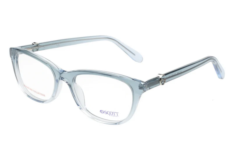 SCOTT PLASTIC TRANSPARENT BLUE CATEYE FULL FRAME