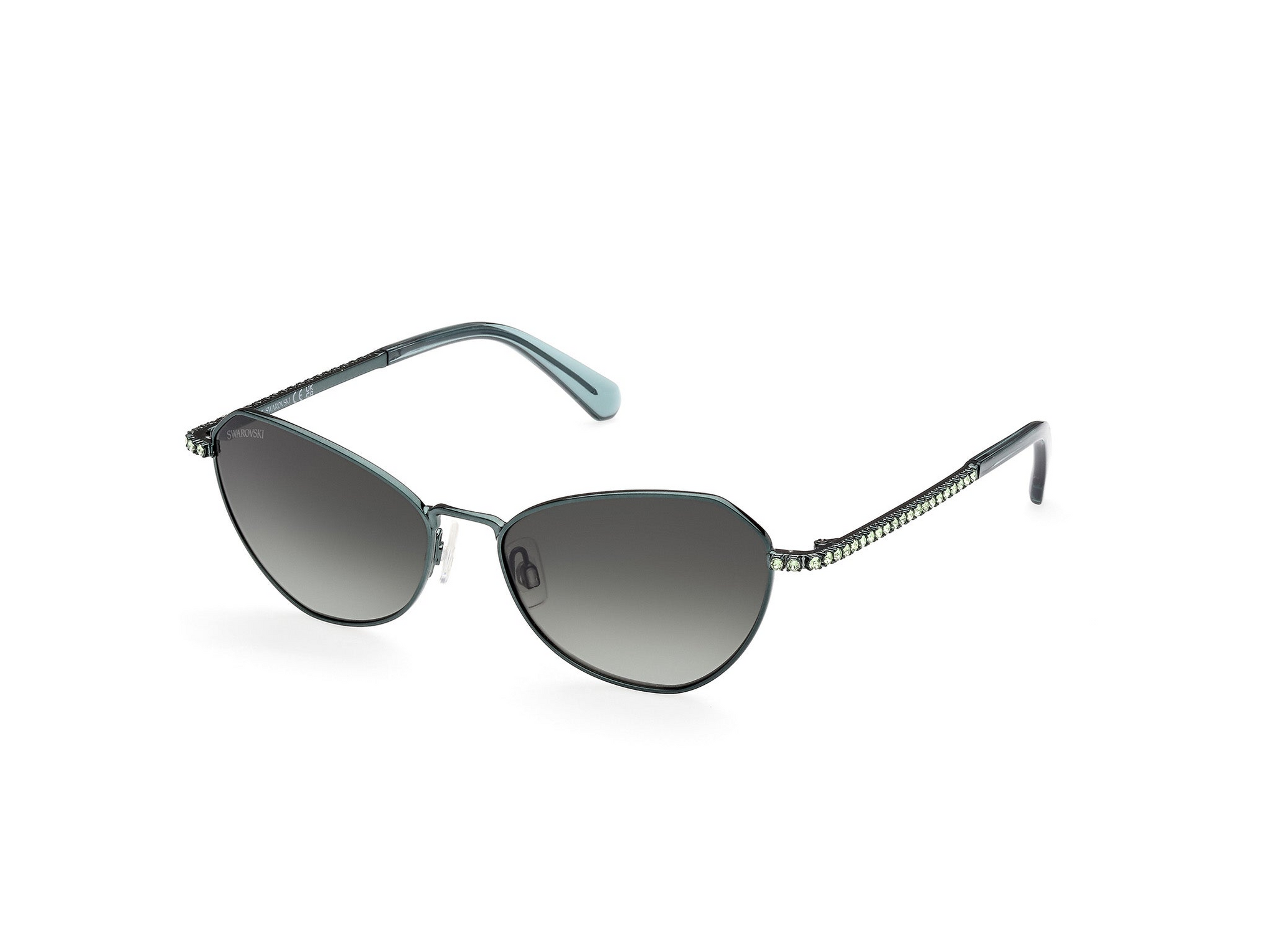 SWAROVASKI METAL CATEYE GREEN FULL SUNGLASS