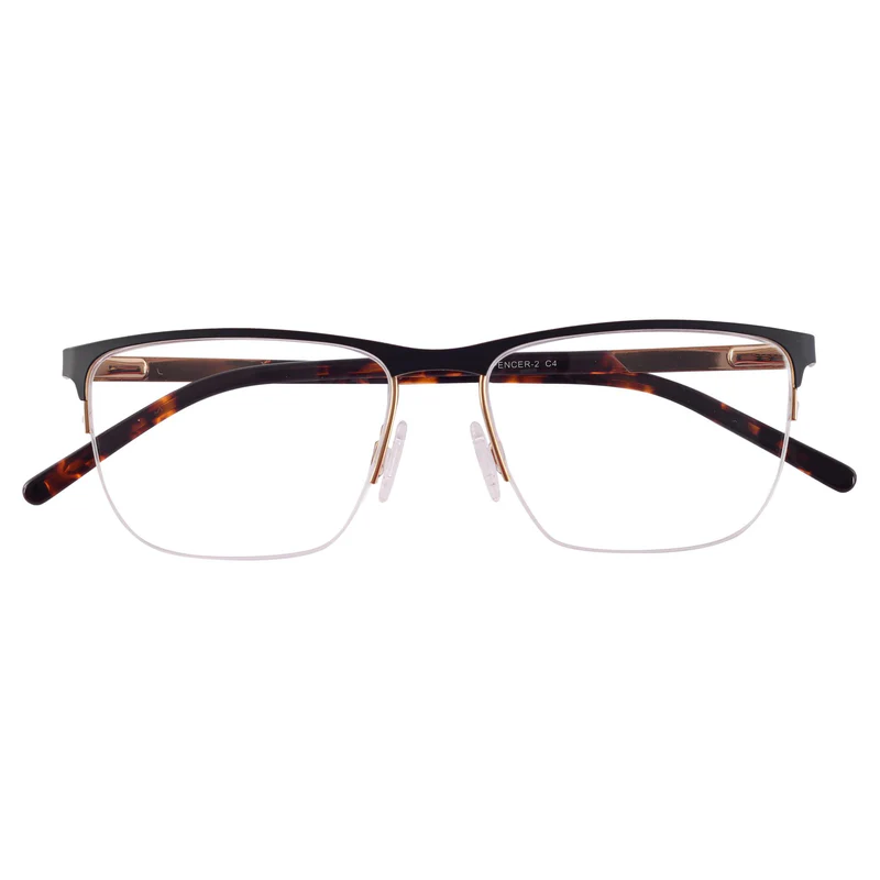 ROSVIN BUGS METAL MATTE BLACK GOLD SQUARE DEMI RIM FRAME