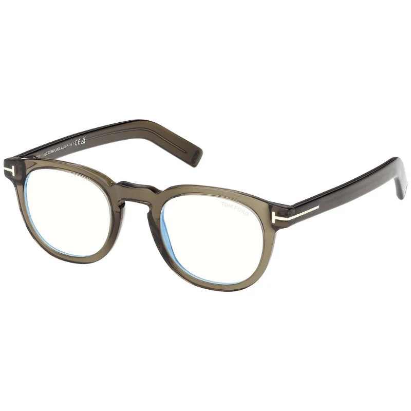 TOM FORD PLASTIC TRANSPARENT GREY ROUND FULL FRAME