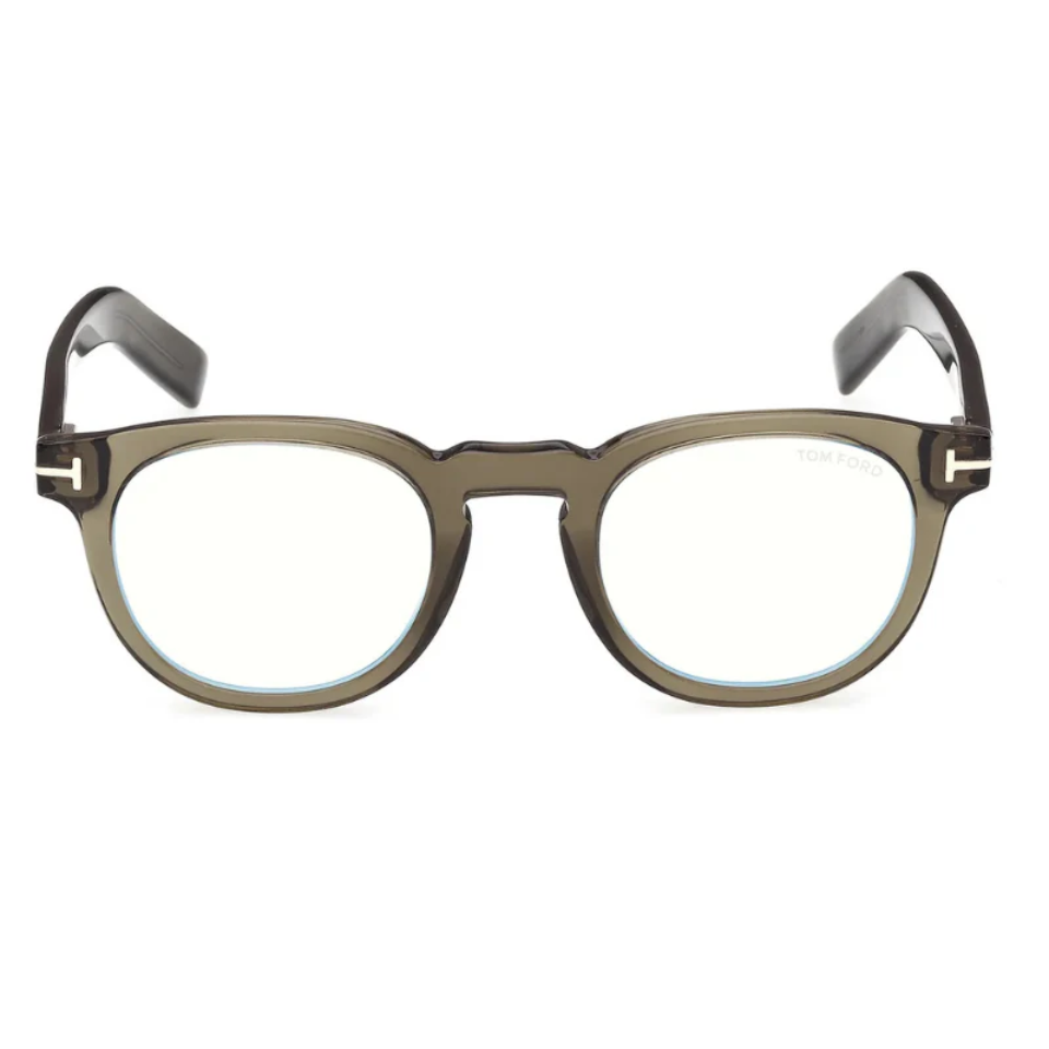 TOM FORD PLASTIC TRANSPARENT GREY ROUND FULL FRAME