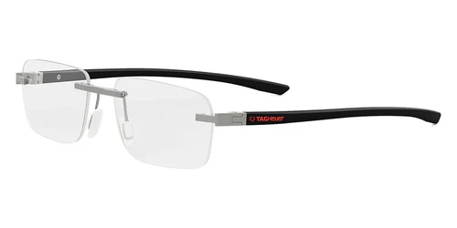 TAG HEUER METAL SILVER RECTANGLE RIMLESS FRAME