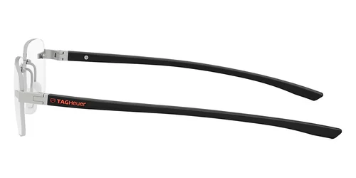 TAG HEUER METAL SILVER RECTANGLE RIMLESS FRAME