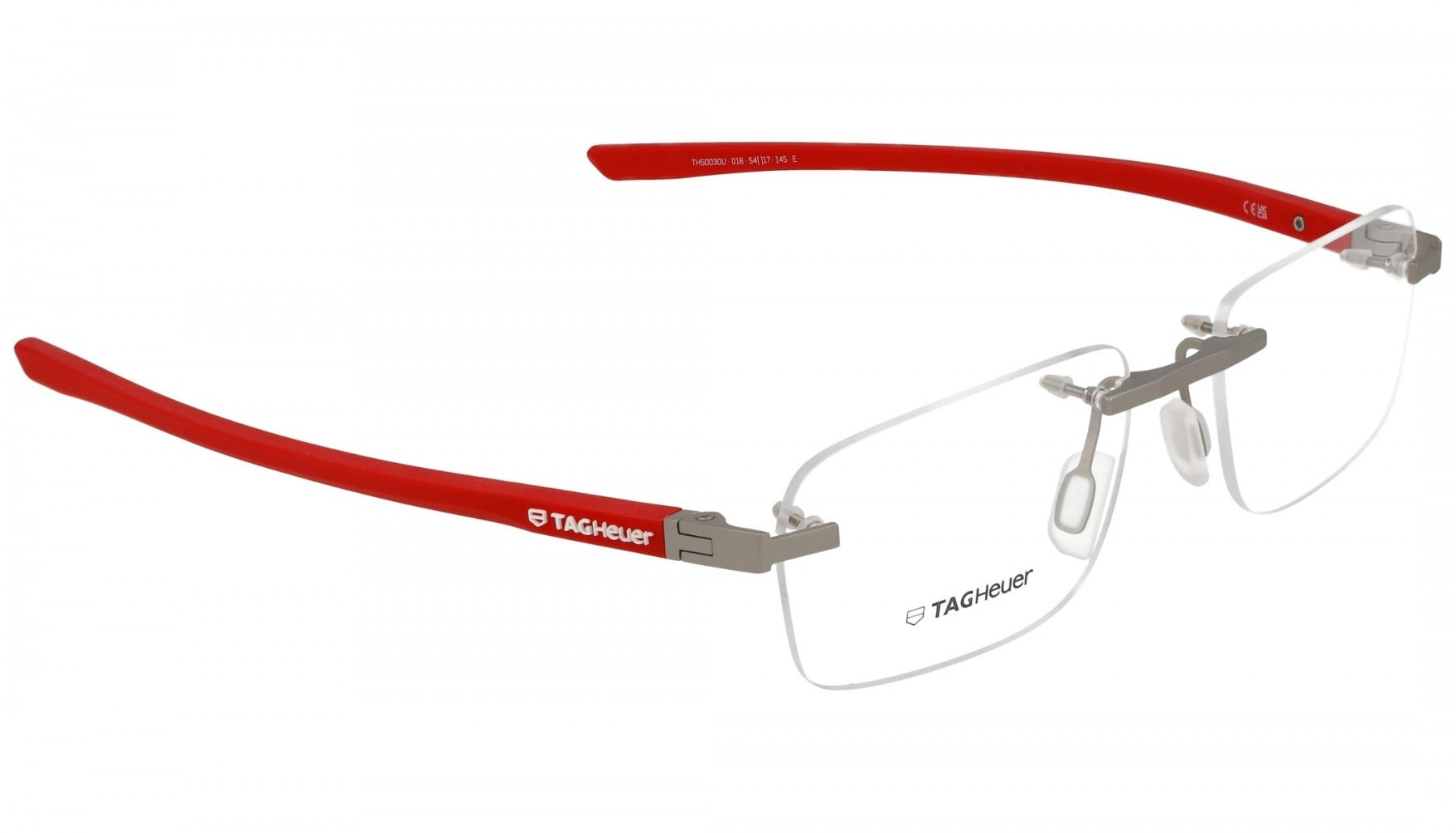 TAG HEUER METAL RED SQUARE RIMLESS FRAME