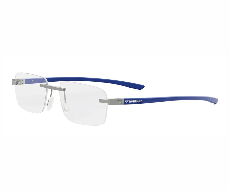 TAG HEUER METAL SQUARE BLUE RIMLESS FRAME