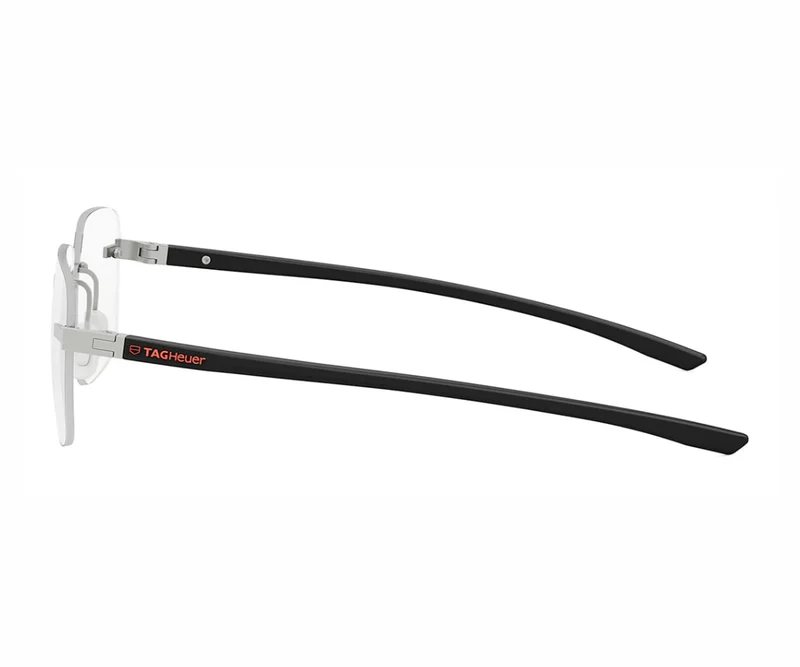 TAG HEUER METAL SILVER BLACK SQUARE RIMLESS FRAME