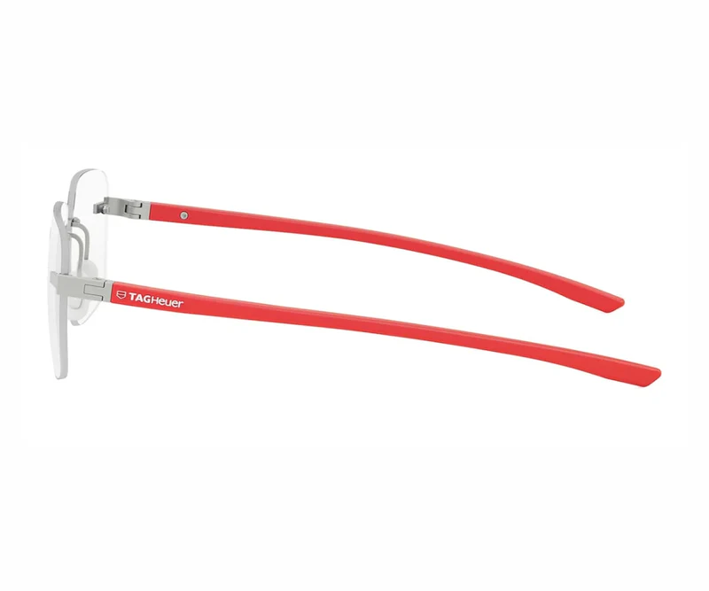 TAG HEUER METAL SQUARE RED RIMLESS FRAME