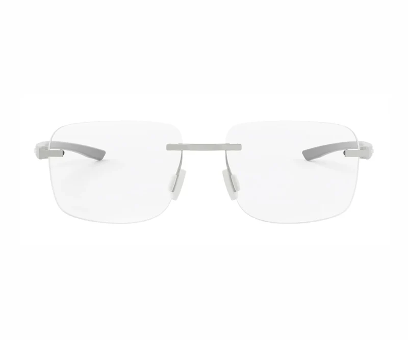 TAG HEUER METAL MATTE SILVER SQUARE RIMLESS FRAME