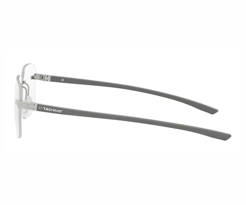 TAG HEUER METAL MATTE SILVER SQUARE RIMLESS FRAME