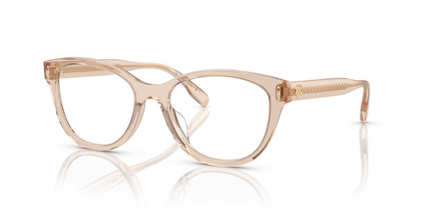 TORY BURCH PLASTIC CATEYE TRANSPARENT BROWN FULL FRMAE