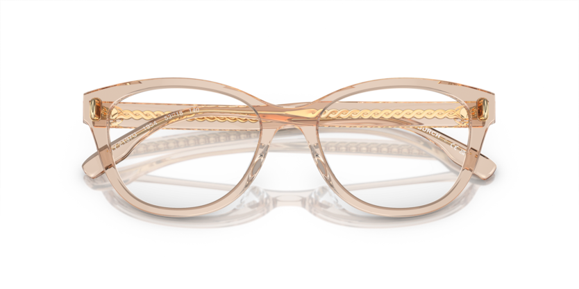 TORY BURCH PLASTIC CATEYE TRANSPARENT BROWN FULL FRMAE