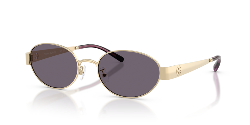 TORY BURCH METAL OVAL SHINY LIGHT GOLD FULL SUNGLASS