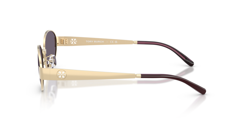 TORY BURCH METAL OVAL SHINY LIGHT GOLD FULL SUNGLASS