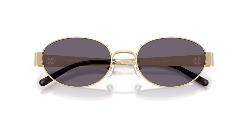 TORY BURCH METAL OVAL SHINY LIGHT GOLD FULL SUNGLASS