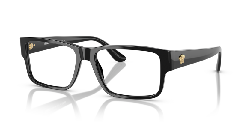 VERSACE BLACK RECTANGLE PLASTIC FULL FRAME