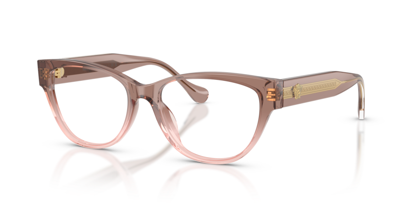 VERSACE PLASTIC BROWN NUDE CATEYE FULL FRAME