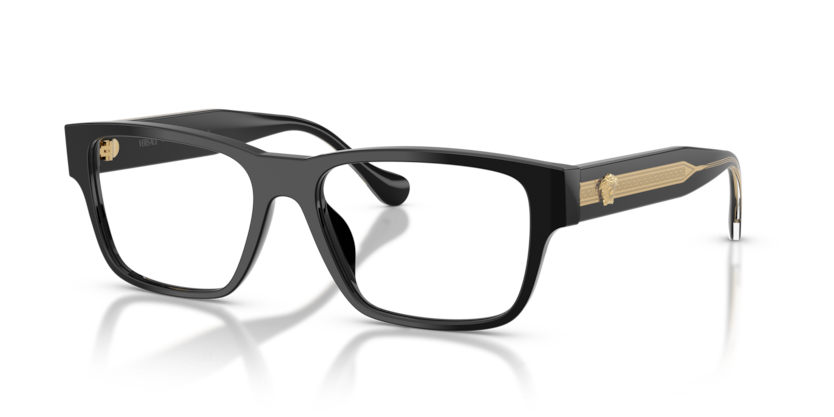 VERSACE PLASTIC BLACK RECTANGLE FULL FRAME