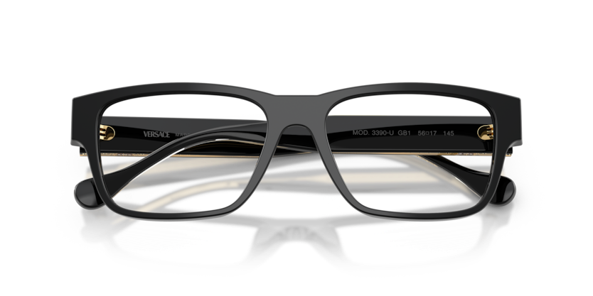 VERSACE PLASTIC BLACK RECTANGLE FULL FRAME