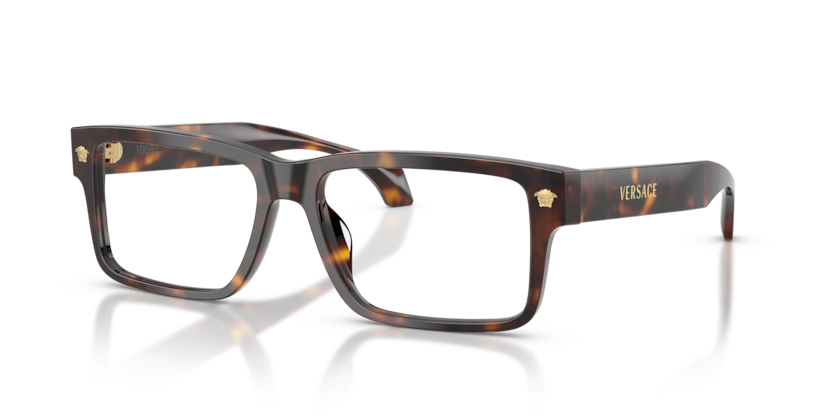 VERSACE PLASTIC HAVANA RECTANGLE FULL FRAME