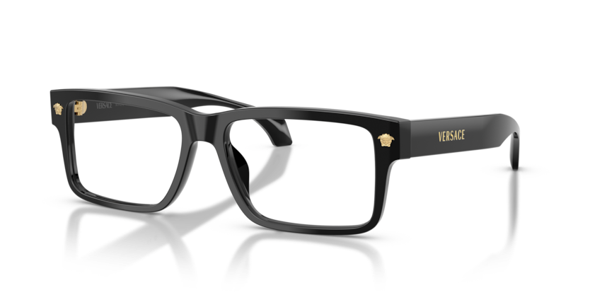 VERSACE PLASTIC BLACK RECTANGLE FULL FRAME