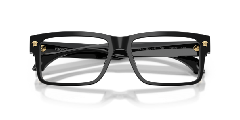 VERSACE PLASTIC BLACK RECTANGLE FULL FRAME