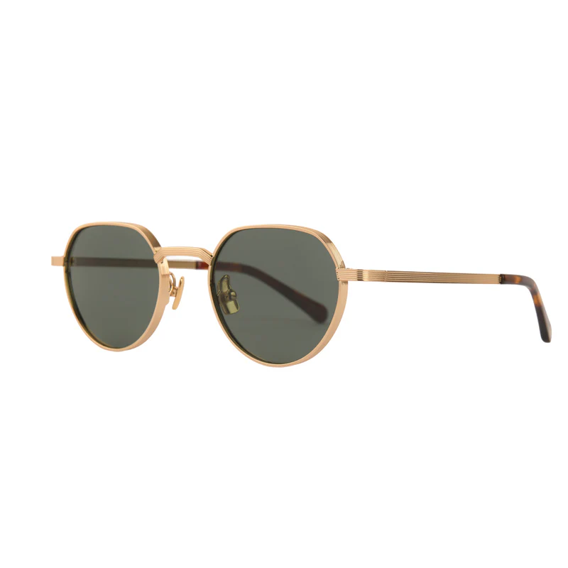 ROSVIN BUGS METAL GOLD GREEN ROUND FULL SUNGLASS