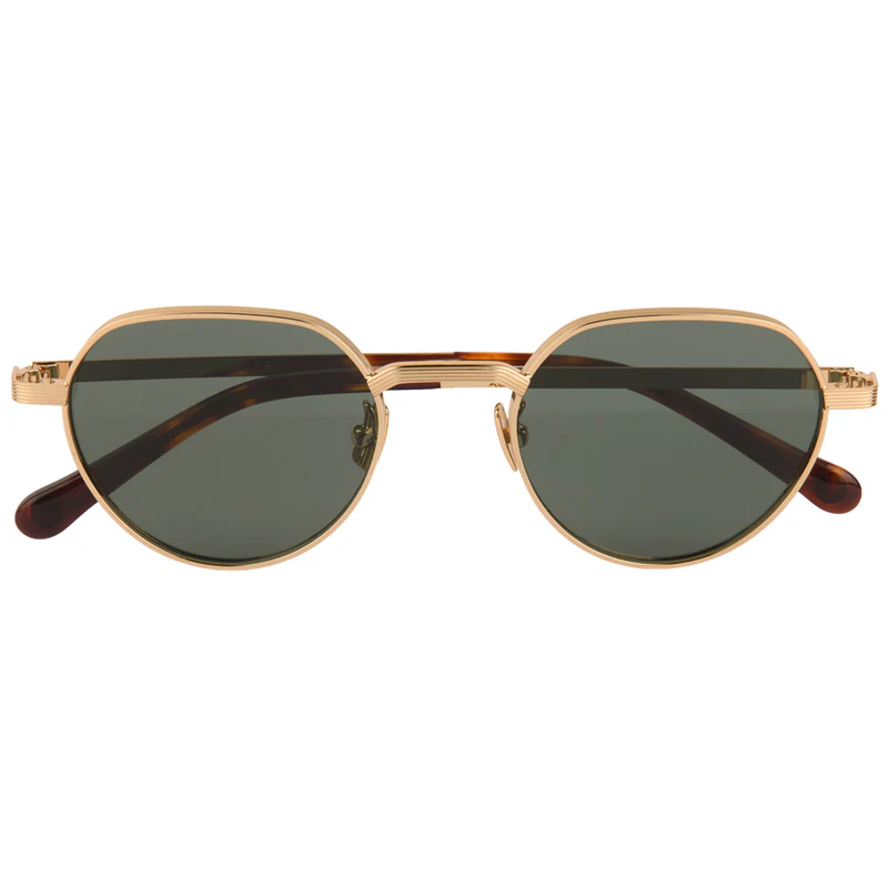 ROSVIN BUGS METAL GOLD GREEN ROUND FULL SUNGLASS