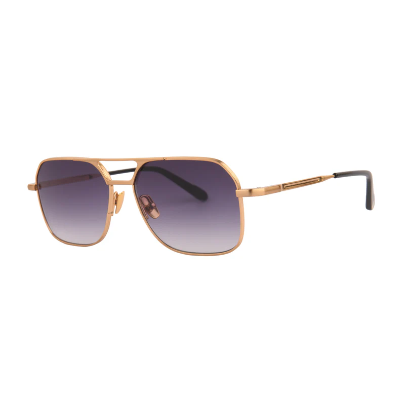 ROSVIN BUGS METAL GOLD GREY SQUARE FULL SUNGLASS