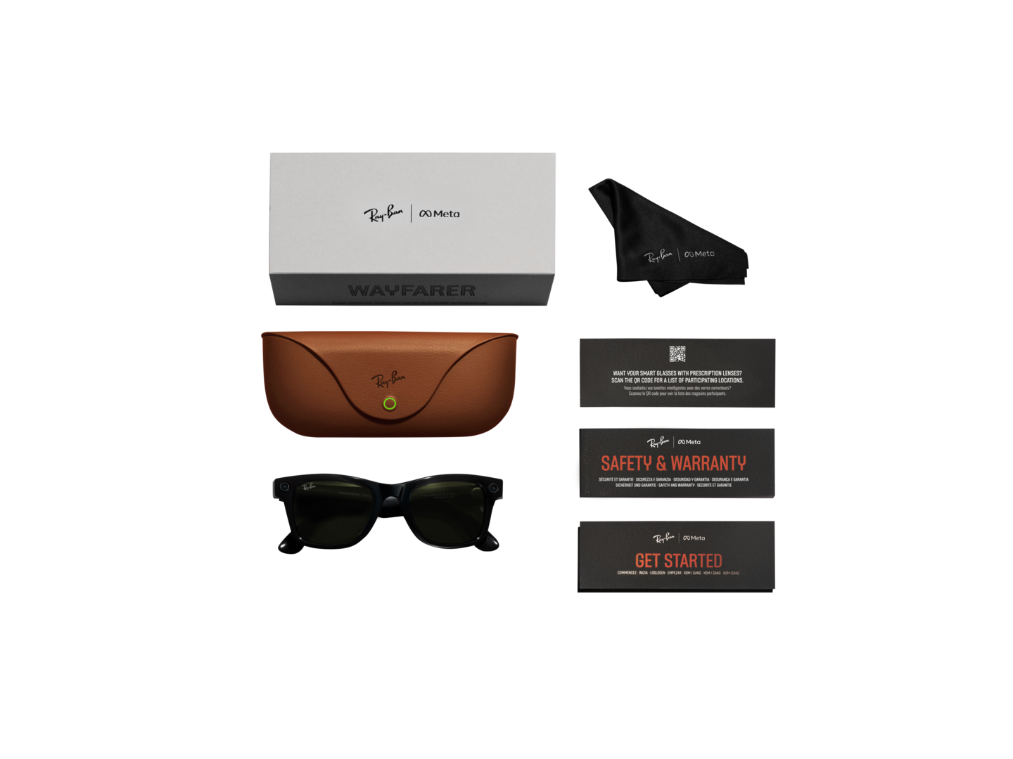 RAY-BAN | META WAYFARER SHINY BLACK